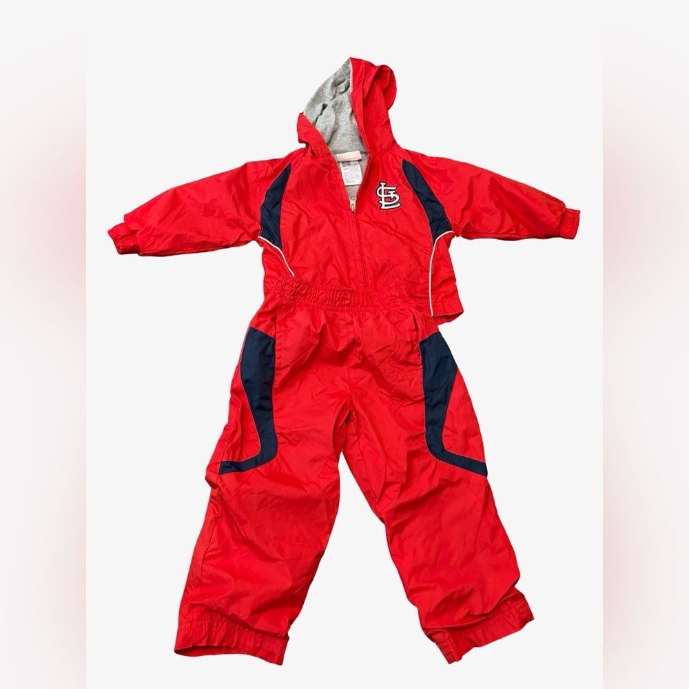 Vintage St. Louis Cardinals Toddler Windbreaker Jumpsuit 2T MLB Red
